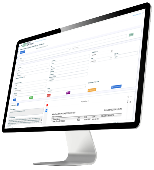 healthcare-admissions-software-dashboard Smart Admissions software dashboard shown on a desktop monitor
