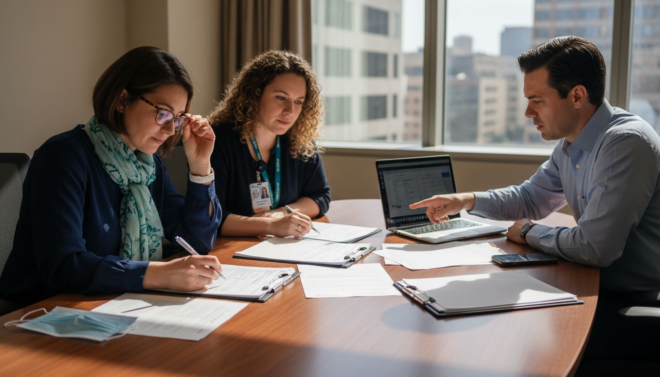 Healthcare team managing patient referrals together