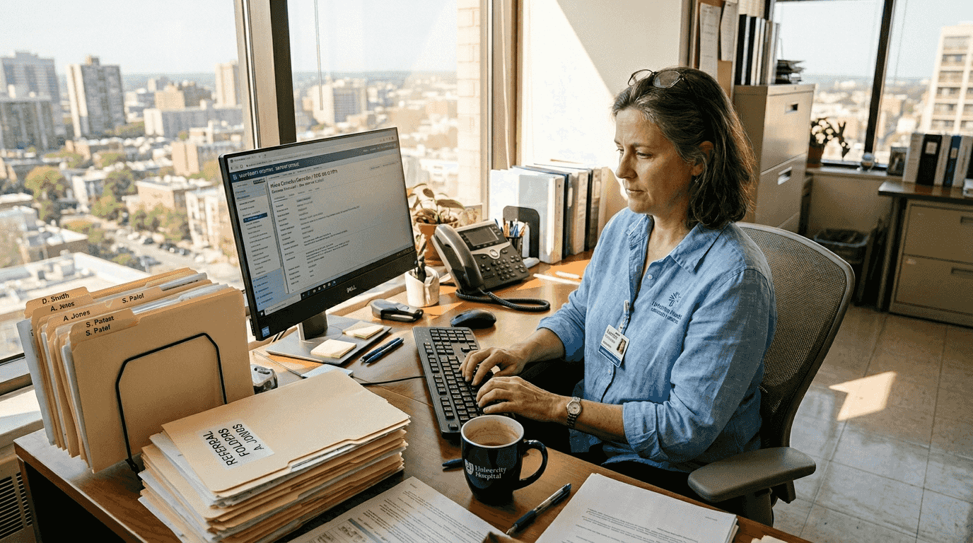 Admissions coordinator managing patient intake