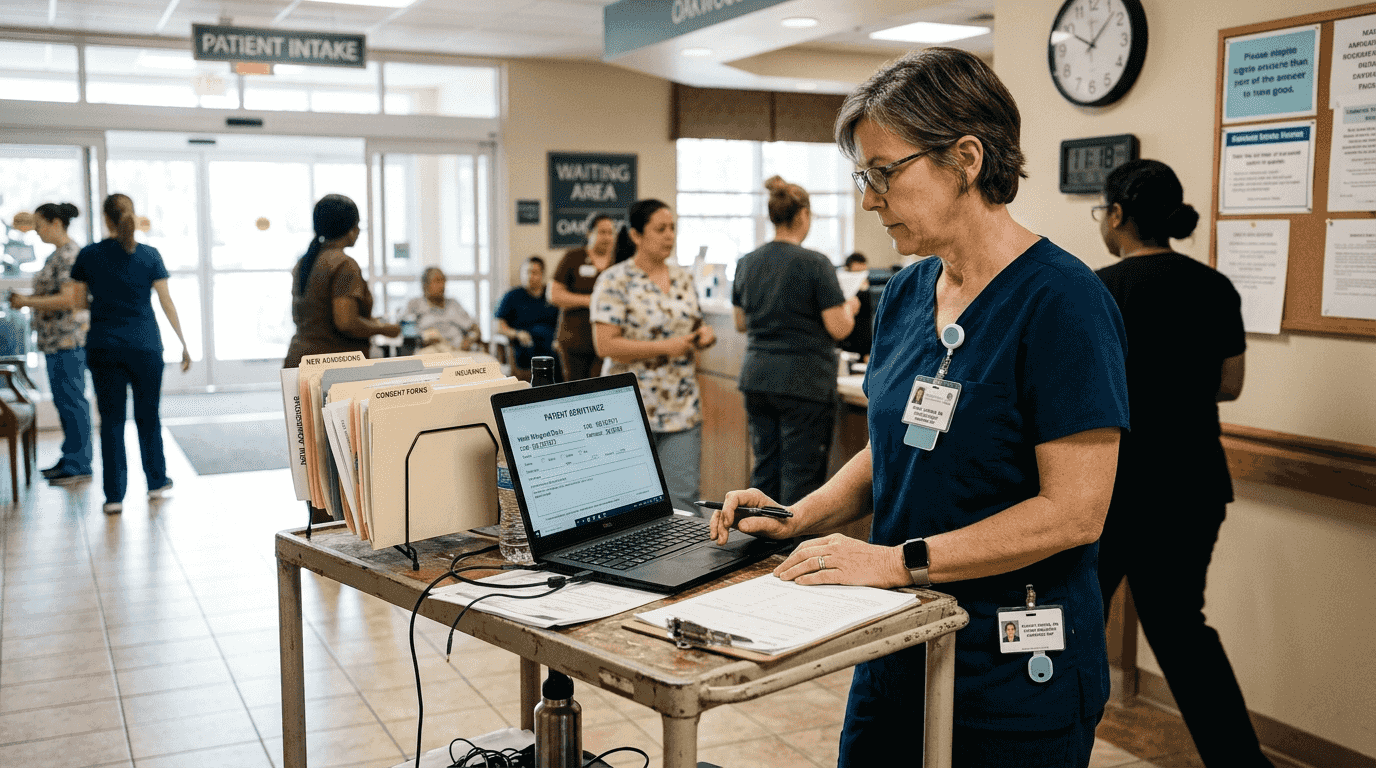 Nurse manages intake in busy facility