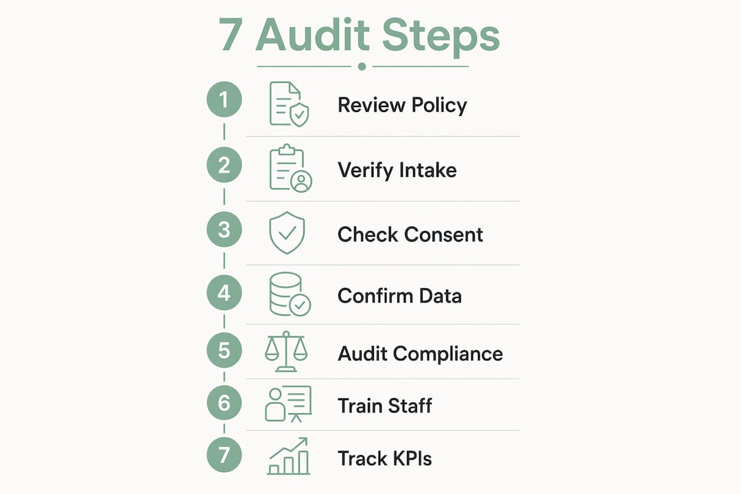 infographic showing 7 audit-ready intake steps