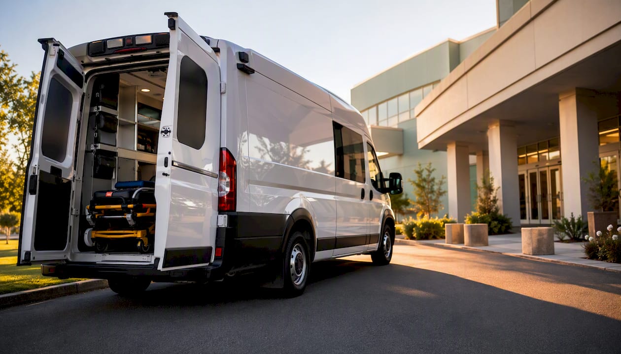Emergency medical transport ambulance exterior