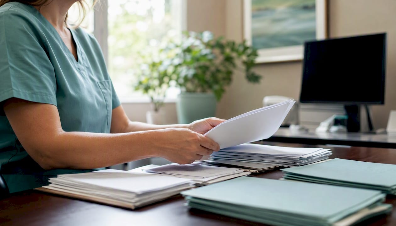 Healthcare admission referral intake folder