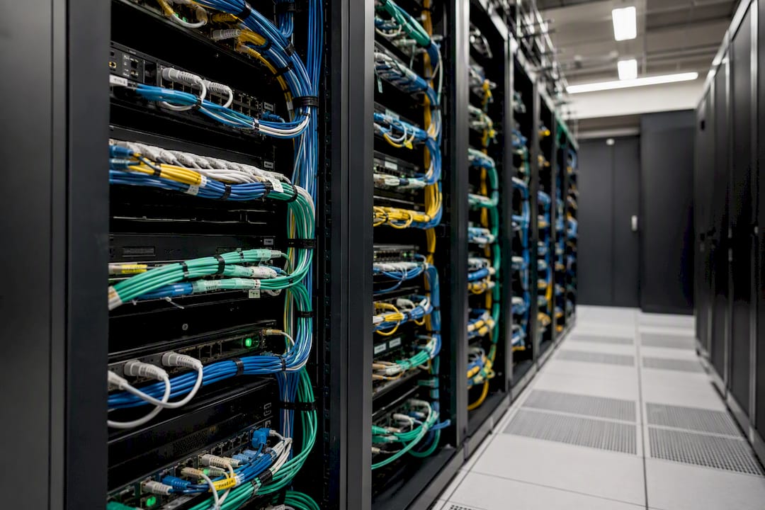 Organized network cabling in healthcare server room