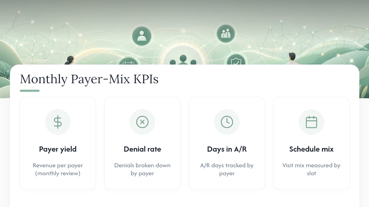 payer mix KPI scorecard